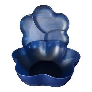Blue 2pc Tupperware Large Chip Ultimate Party Bowl Set Salads‎ storage serve